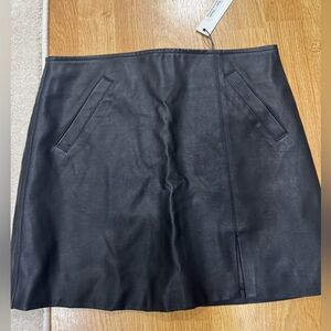 Women’s black leather skirt